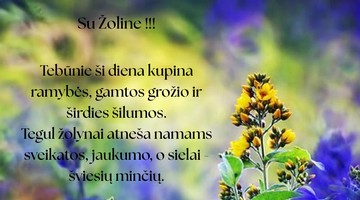 Sveikiname su Žoline