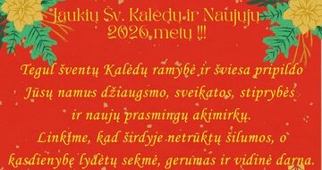 Sveikiname su Šv. Kalėdomis ir Naujaisiais metais